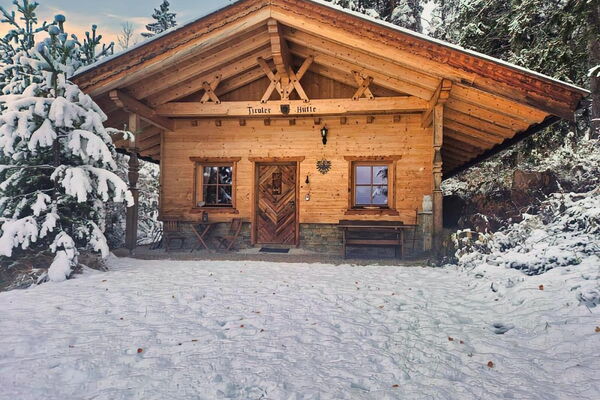 The Tiroler Hütte in the Karwendel under a light blanket of snow