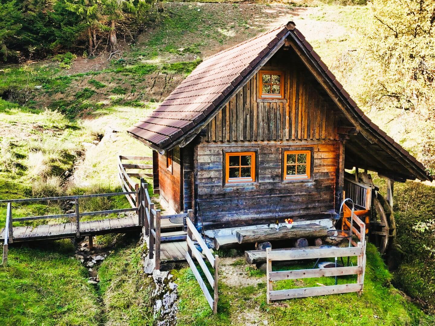 Mühlenhütte am Privatteich im Mostviertel