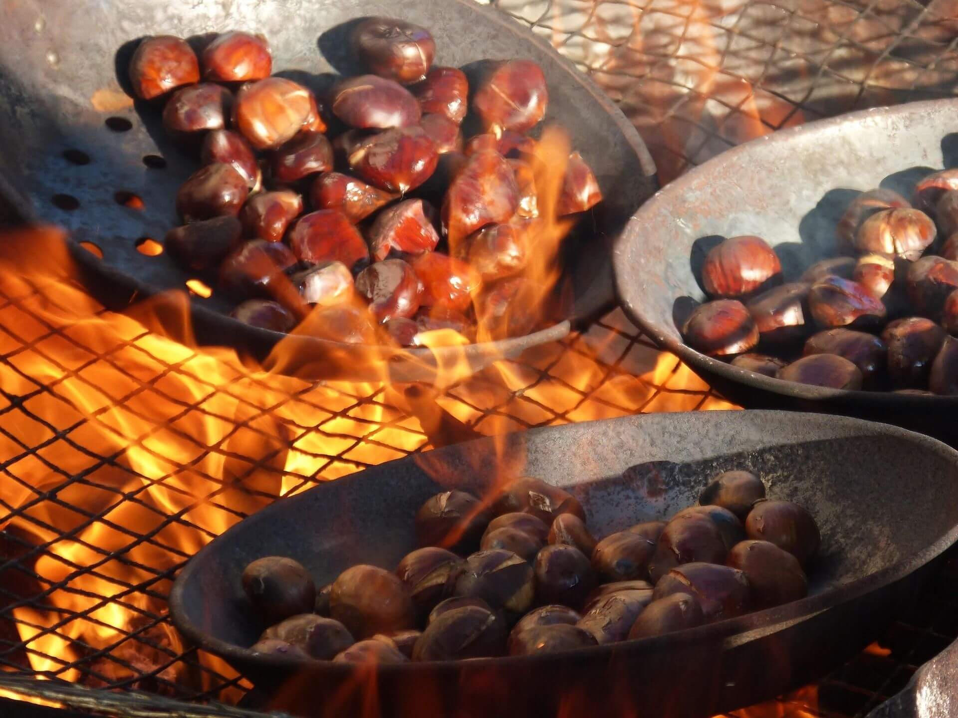 Roasting chestnuts over the fire – activity on a hut holiday